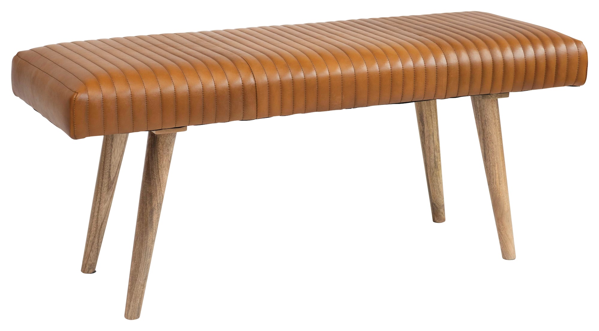 Hello Honey® 46" Wood & Leather Bench